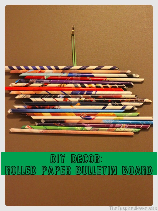 DIY Decor Rolled Paper Bulletin Board • The Inspired Home
