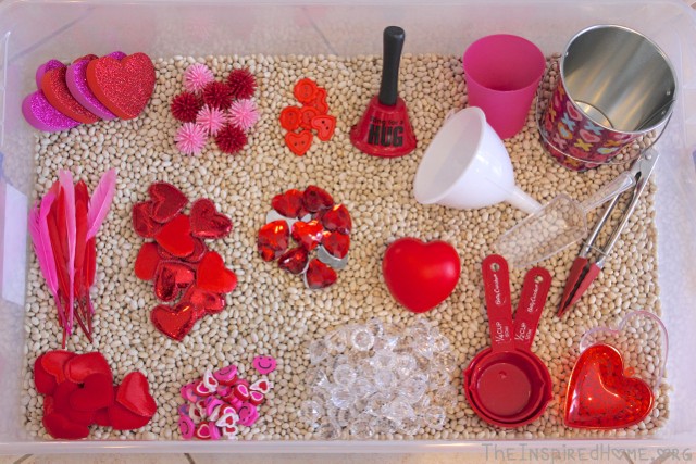 Valentine's Day Sensory Bin: 2 Ways • The Inspired Home