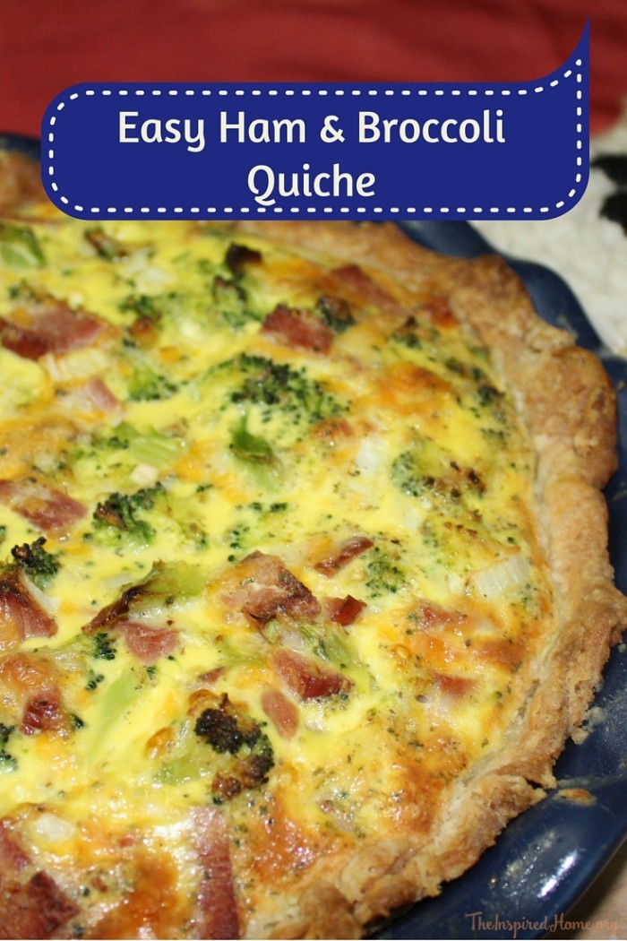 Easy Ham and Broccoli Quiche • The Inspired Home