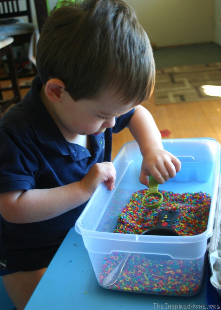 Montessori Monday: 20 Recycled or Thrift Store Items for your sensory bin: Using Them