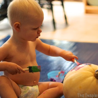 Painting Pumpkins with Toddlers