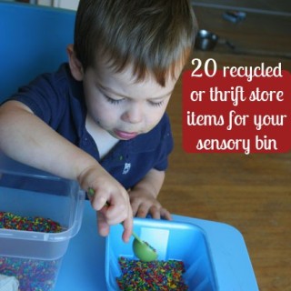 20 Recycled & Thrift Items: Sensory Bin