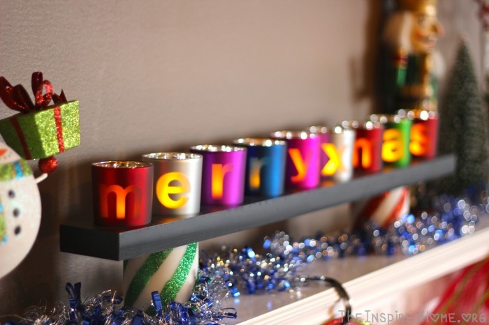 TheInspiredHome.org // 4 Simple DIY Holiday Mantels, Merry & Bright Mantel