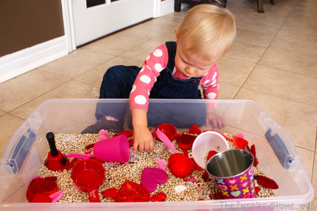 Valentine's Day Sensory Bin Ideas from TheInspiredHome.org