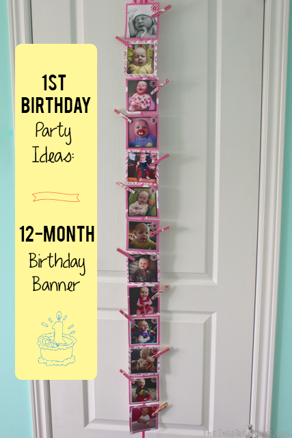 This 12-Month Birthday Banner is a simple and fabulous 1st birthday party decoration for your little one's. From TheInspiredHome.org