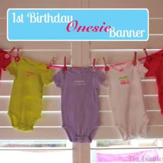 TheInspiredHome.org // Learn how to make this simple Onesie Banner for your child's first birthday.