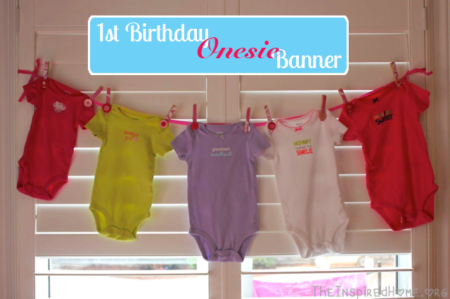Learn how to make this simple Onesie Banner for your child's first birthday from TheInspiredHome.org