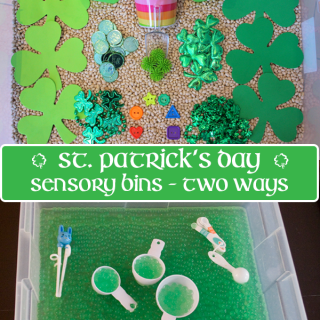 St. Patrick’s Day Sensory Bin 2 Ways