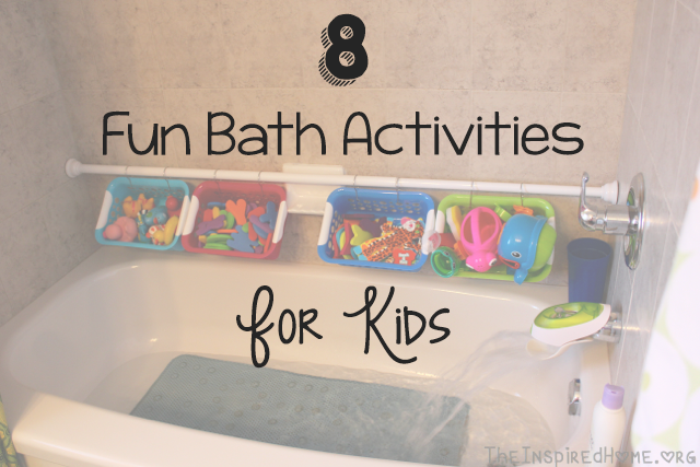 TheInspiredHome.org // 8 Fun Bath Activities for Kids including homemade bath paint, homemade bath crayons, spelling activities, number activities and more!