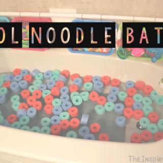 TheInspiredHome.org // Let your kids have a blast in a bathtub filled with cut-up pool noodles! Great for any age from baby to toddler to big kid. They can be used in so many creative ways!