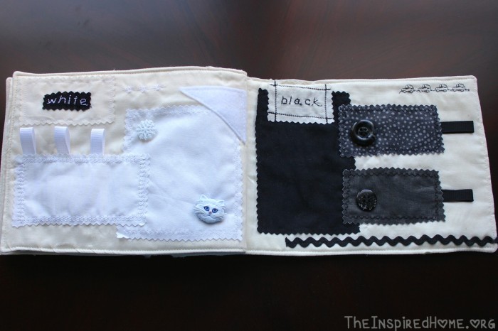 TheInspiredHome.org // DIY: Sew a Fabric Color Taggie Book for your Baby or Toddler. A fantastic project for beginners!