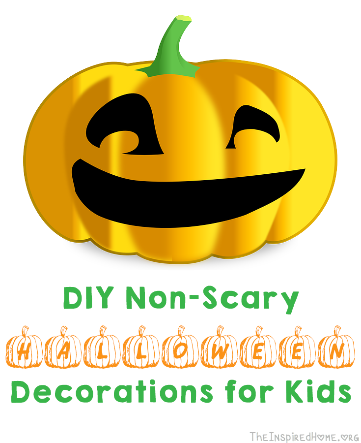 TheInspiredHome.org // Non-Scary Halloween Decorations you can make with your kids. Perfect for toddlers who find traditional Halloween decorations too frightening. 