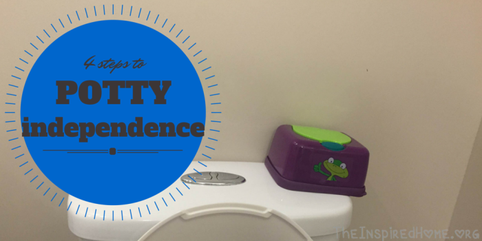 TheInspiredHome.org // 4 steps to Potty Independence. Got them to do the potty routine but they haven't quite got it down yet? Here's how to inspire potty independence without mom or dad's help.