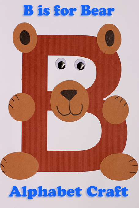 TheInspiredHome.org // B is for Bear alphabet craft using a Cricut or cut by hand.