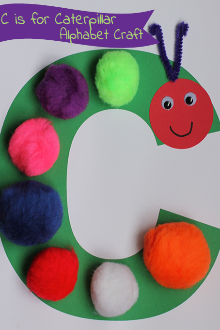 TheInspiredHome.org // C is for Caterpillar Alphabet Craft. The perfect craft to do with toddlers when reading the book The Very Hungry Caterpillar!