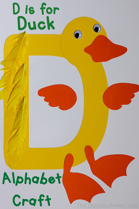 TheInspiredHome.org // D is for Duck Alphabet Craft for toddlers