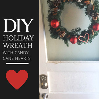 DIY Quick Holiday Wreath with Candy Cane Heart