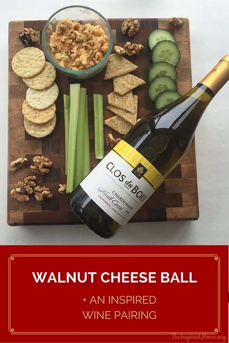TheInspiredHome.org // Walnut Cheese Ball. A super easy make-ahead appetizer that pair well with Clos du Bois.