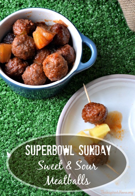 An easy Slow Cooker Sweet and Sour meatball recipe perfect for Super Bowl Sunday