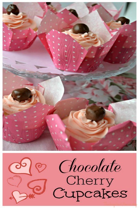 Valentine's Day Chocolate Cherry Cupcakes