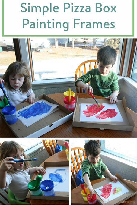 Simple Pizza Box Painting Frames