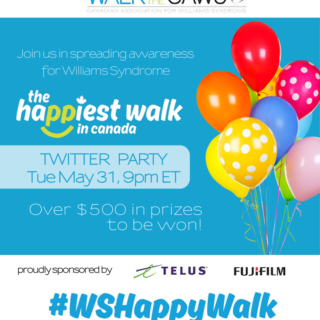 #WSHappyWalk Twitter Party for Williams Syndrome Awareness