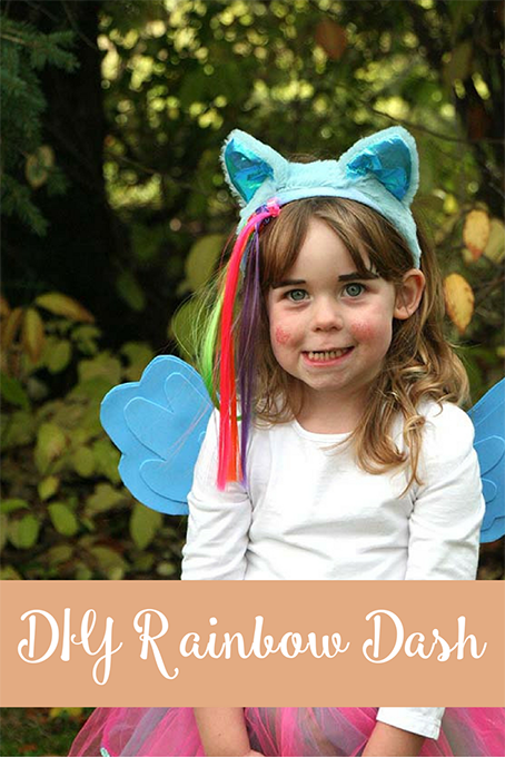 TheInspiredHome.org // DIY Rainbow Dash Costume with Homemade Wings. Connect with your Canadian costume concierge to source all things Rainbow Dash & My Little Pony.