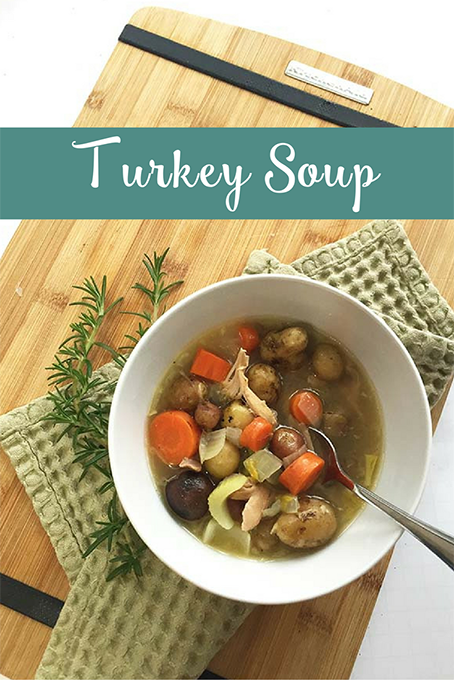 TheInspiredHome.org // Homemade Turkey Soup. Use up your turkey leftovers with this simple homemade turkey soup recipe. It freezes great for your next fall or winter meal!