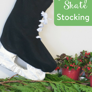 TheInspiredHome.org // DIY Hockey Skate Stocking. The perfect DIY stocking for the hockey lover in your life!