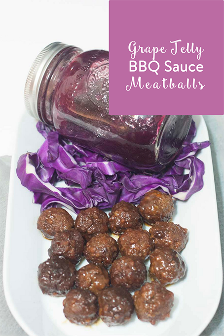 TheInspiredHome.org // Tangy Grape Jelly BBQ Sauce Meatballs. Easy crock pot meatballs ready for your next pot luck or game day celebration!