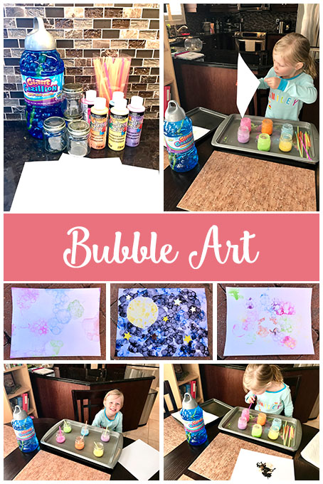 TheInspiredHome.org // Take that big jug of bubbles and do something different with it! Making bubble art is so much fun and so colourful! Your kids will love making a clean mess.