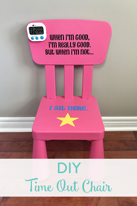 TheInspiredHome.org // Using your Cricut Explore Air and some vinyl, you can make a personalized DIY time out chair for your little troublemaker. Add a timer and you're all set!