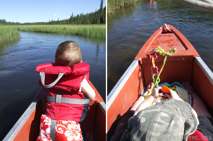 Family Canoeing Toddler Distractions