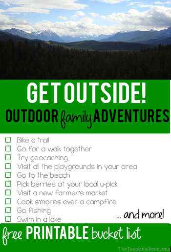 ree Printable: Family Outdoor Adventure Bucket List