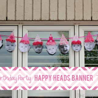 TheInspiredHome.org // Make a DIY happy heads banner for your child's first birthday party using this simple tutorial.