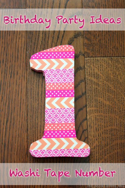 TheInspiredHome.org // Kids Birthday Party Decoration Ideas: Washi Tape Number