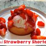 TheInspiredHome.org // Simplified Strawberry Shortcake - a simple recipe using fresh strawberries, ice cream and spongecake. Quick, simple, and absolutely delicious.