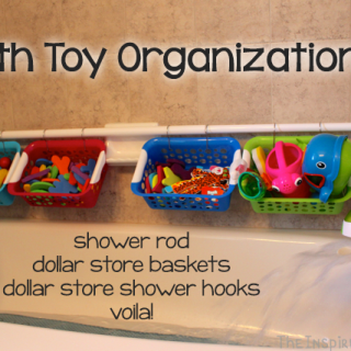 TheInspiredHome.org // Bath Toy Organization - a quick, simple and inexpensive way to organize all of those toys in your bathroom
