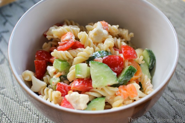 TheInspiredHome.org // Pasta Salad with Goat Cheese