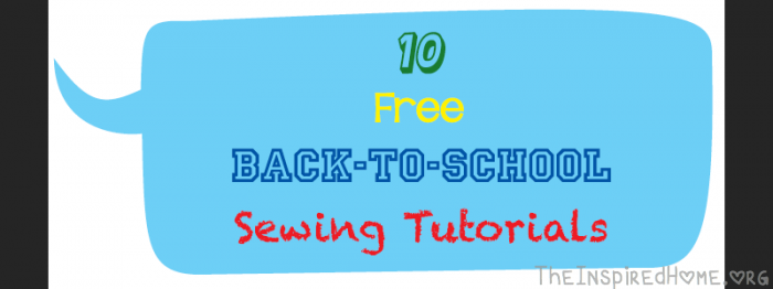 TheInspiredHome.org // 10 Free Back To School Sewing Tutorials including a backpack, pencil case, lunch bag, notebook case and more.