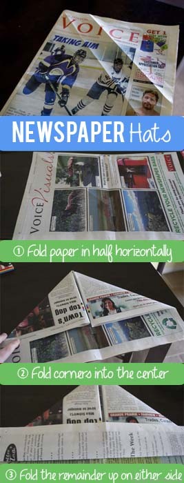 TheInspiredHome.org // DIY Newspaper Hats, How to Fold
