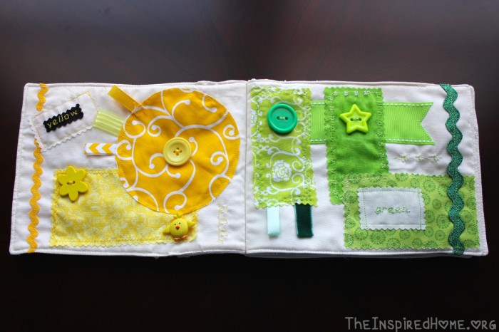 TheInspiredHome.org // DIY: Sew a Fabric Color Taggie Book for your Baby or Toddler. A fantastic project for beginners!