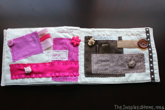 TheInspiredHome.org // DIY: Sew a Fabric Color Taggie Book for your Baby or Toddler. A fantastic project for beginners!