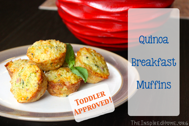 TheInspiredHome.org // Mini Ham & Cheese Quinoa Breakfast Muffins - fantastic toddler food!