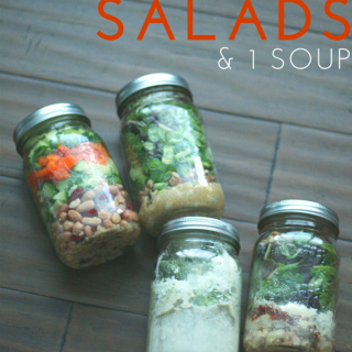 TheInspiredHome.org // Looking for a simple idea for lunch you can make in advance? Check out these 3 easy mason jar salads and 1 soup for grab 'em go healthy lunches.