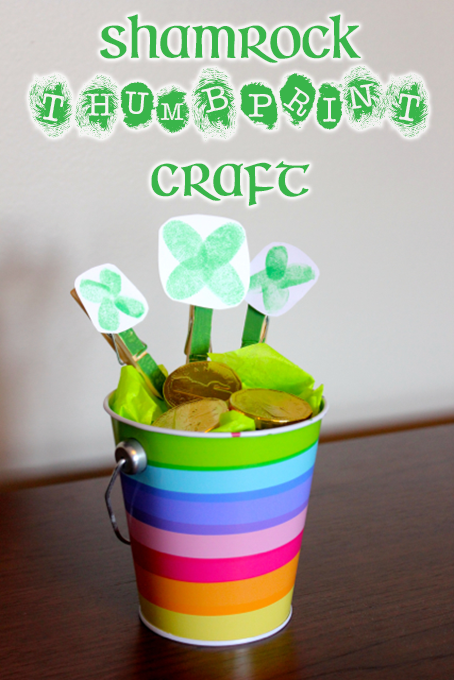 TheInspiredHome.org // Lucky Shamrock Thumbprint Art Craft. These little shamrocks are a wonderful addition to your pot of gold this St. Patrick's Day.
