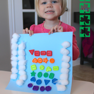 TheInspiredHome.org // St. Patrick's Day Rainbow Button Craft. A fantastic project to do with toddlers to learn colours, counting, shapes, fine motor skills and more.