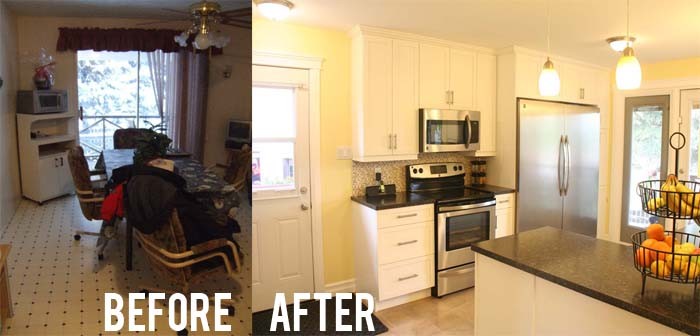 Before After Kitchen Wall