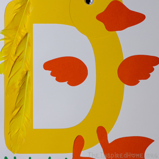 TheInspiredHome.org // D is for Duck Alphabet Craft for toddlers