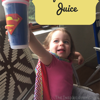 TheInspiredHome.org // How To Make Your Own Super Hero Juice, for thirsty super heroes on the go!